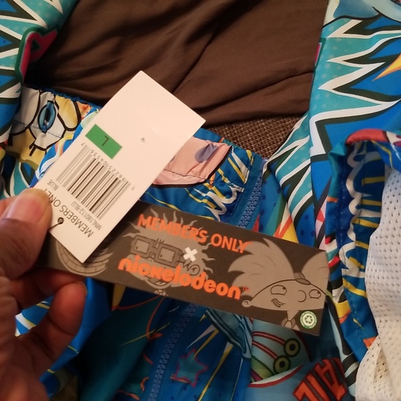 Members Only X Nickelodeon Spongebob Square Pants Windbreaker Jacket NWT Blue - Picture 6 of 12